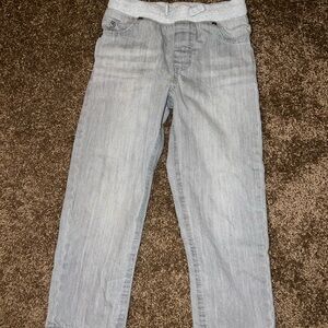 Gray Straight Fit Distressed Jeans